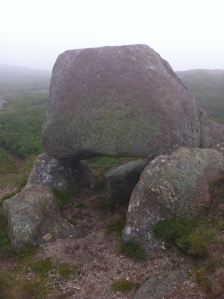 Remember when I said the glaciers dropped boulders all over the place? Sometimes they did stuff like this. I sat under there. It was cozy. :)